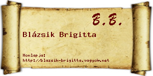 Blázsik Brigitta névjegykártya