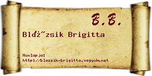 Blázsik Brigitta névjegykártya